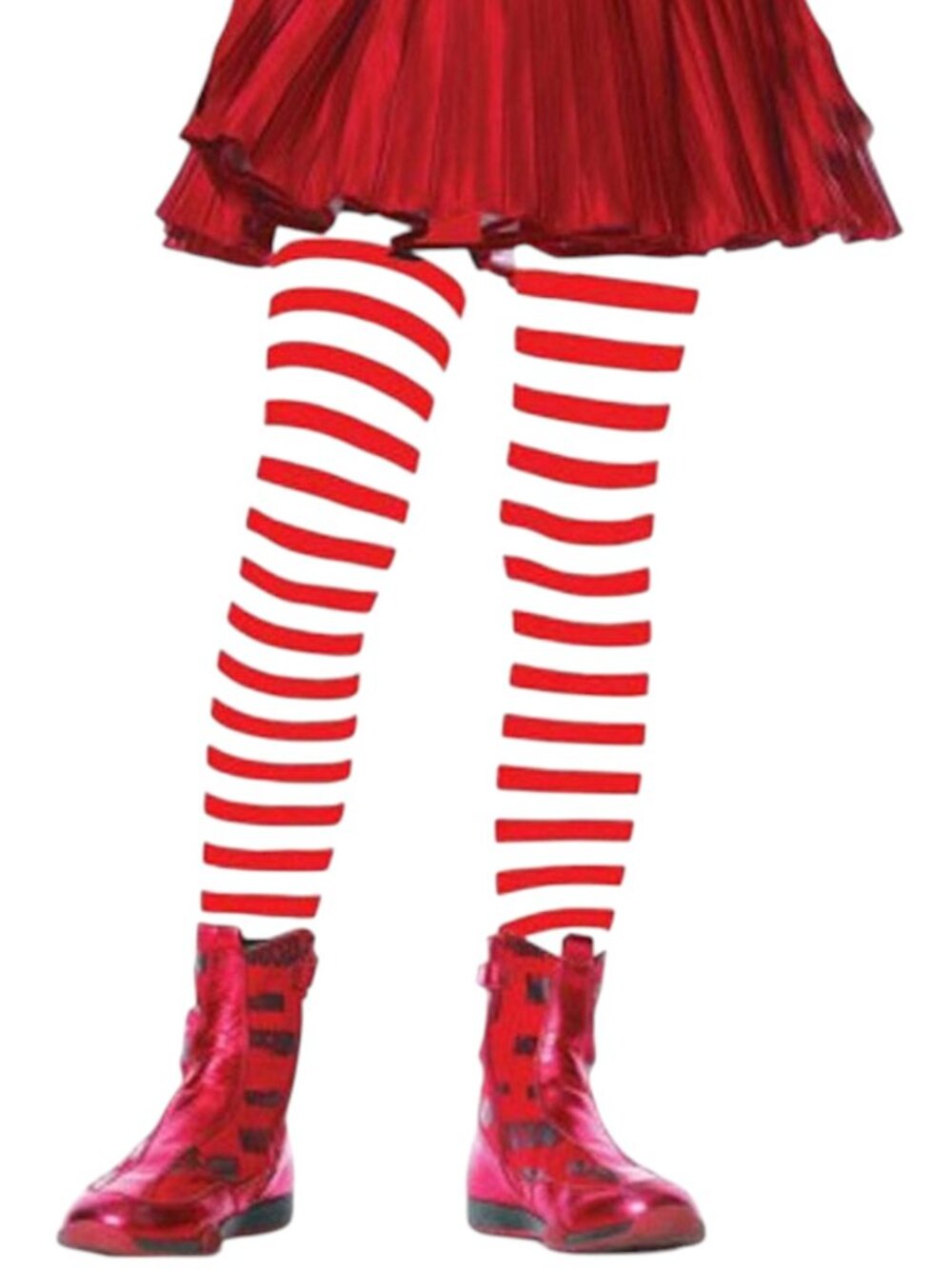 Leg Avenue Enchanted Costumes Children's Kids Red White Striped Tights XL 11-13